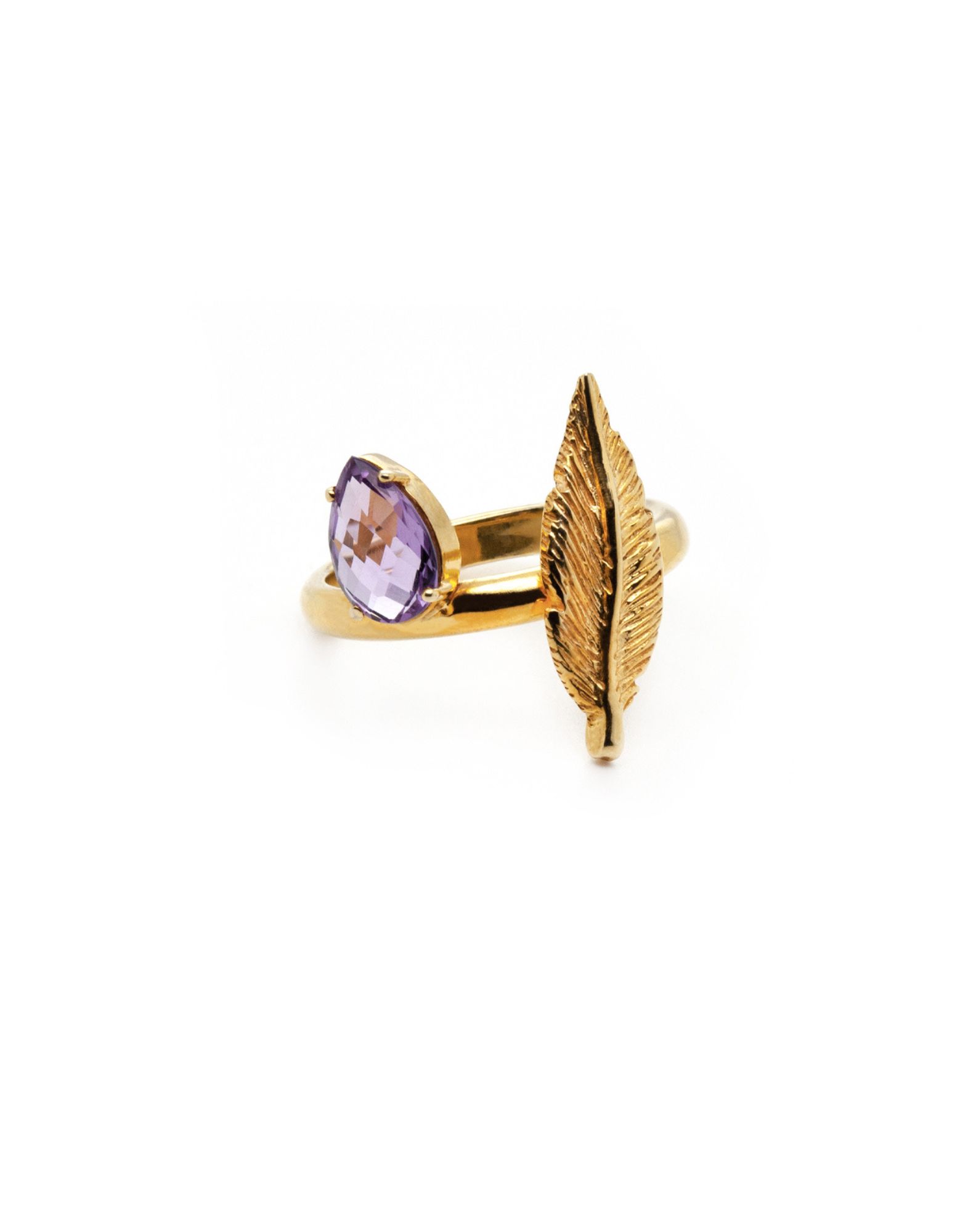 Anello Piuma e Pietra Naturale - Immagine 3