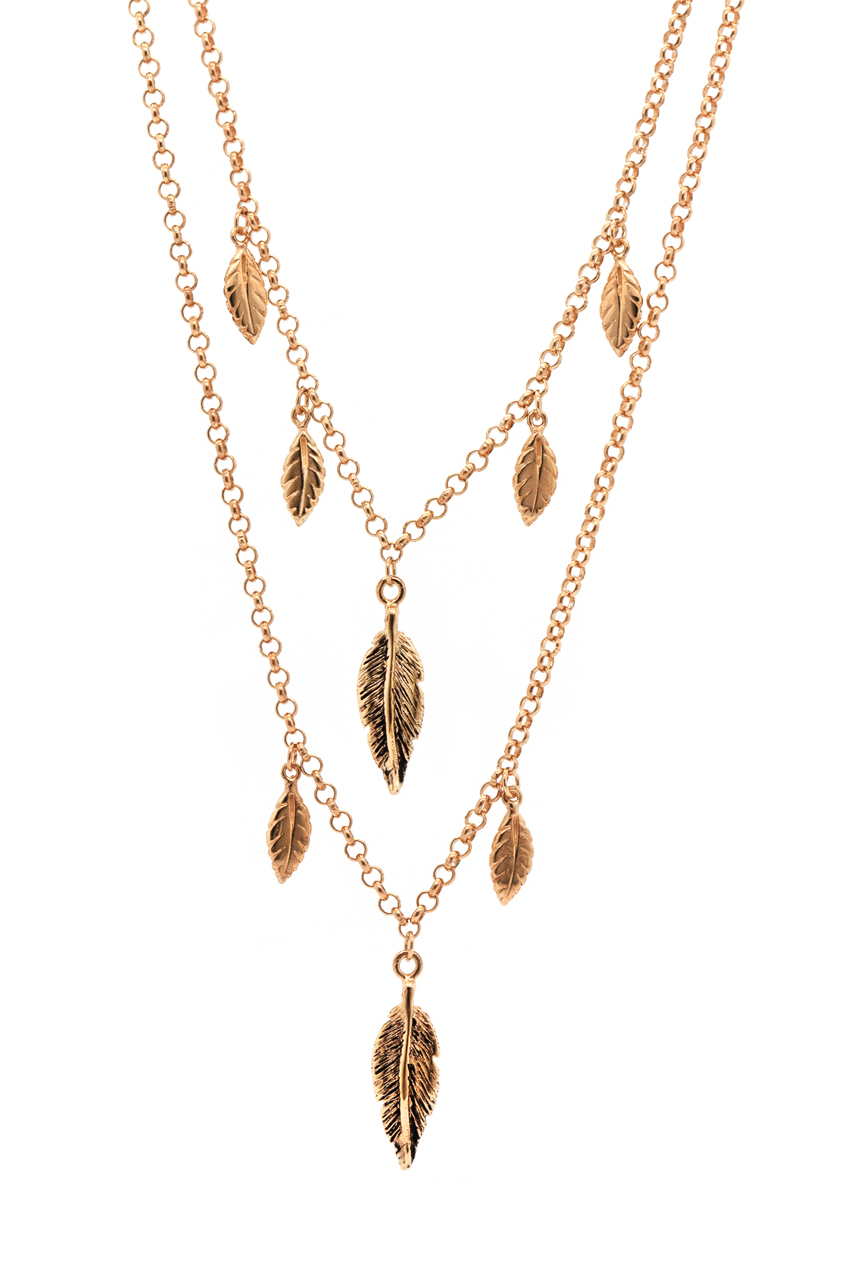 double necklace with feathers. Thais Jewellery