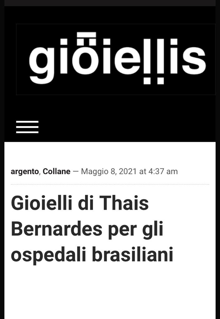 Gioielli di Thais Bernardes Per gli ospedali brasiliani