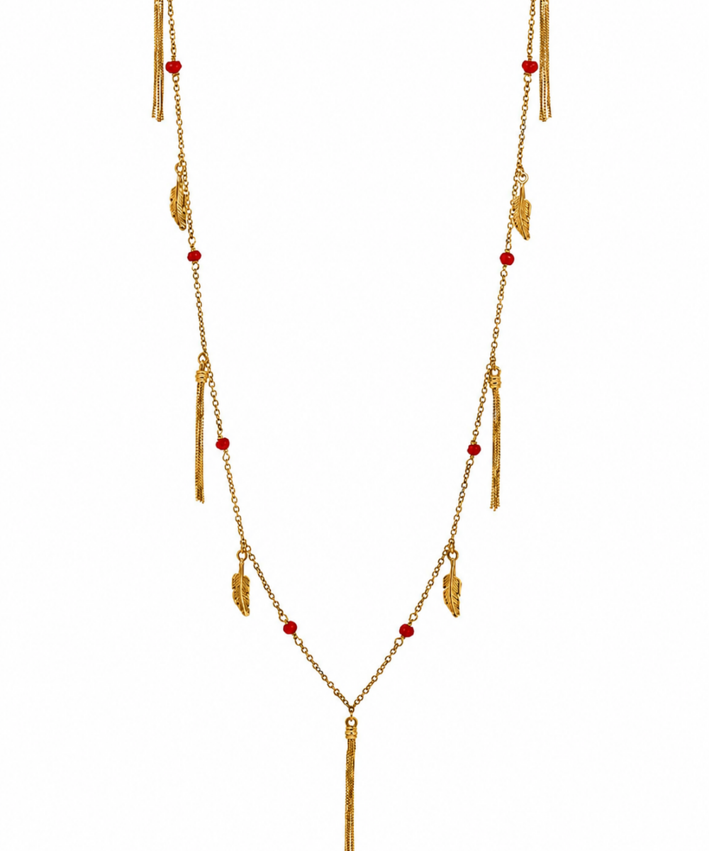 Collana lunga con Piume e Frange Veneziane - Immagine 7