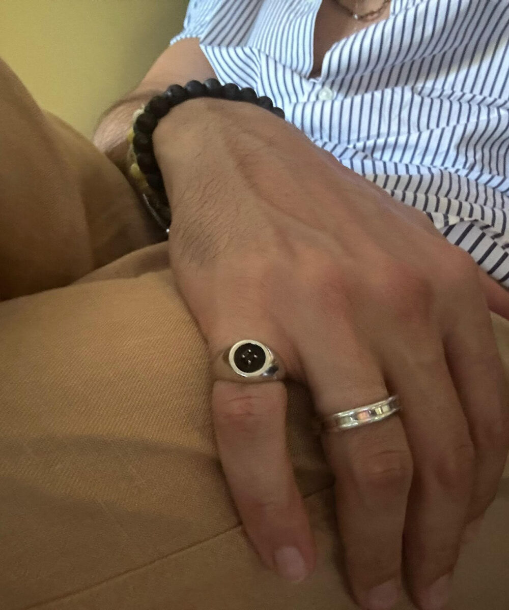 Anello Mini Chevalier Smaltato Nero - Immagine 5