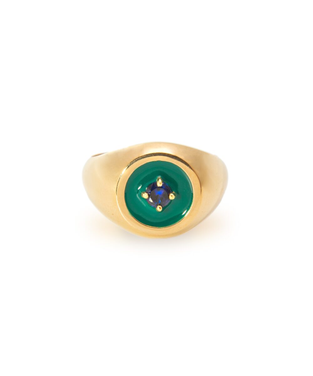 Anello Mini Sigillo Verde Thais Bernardes gioielli