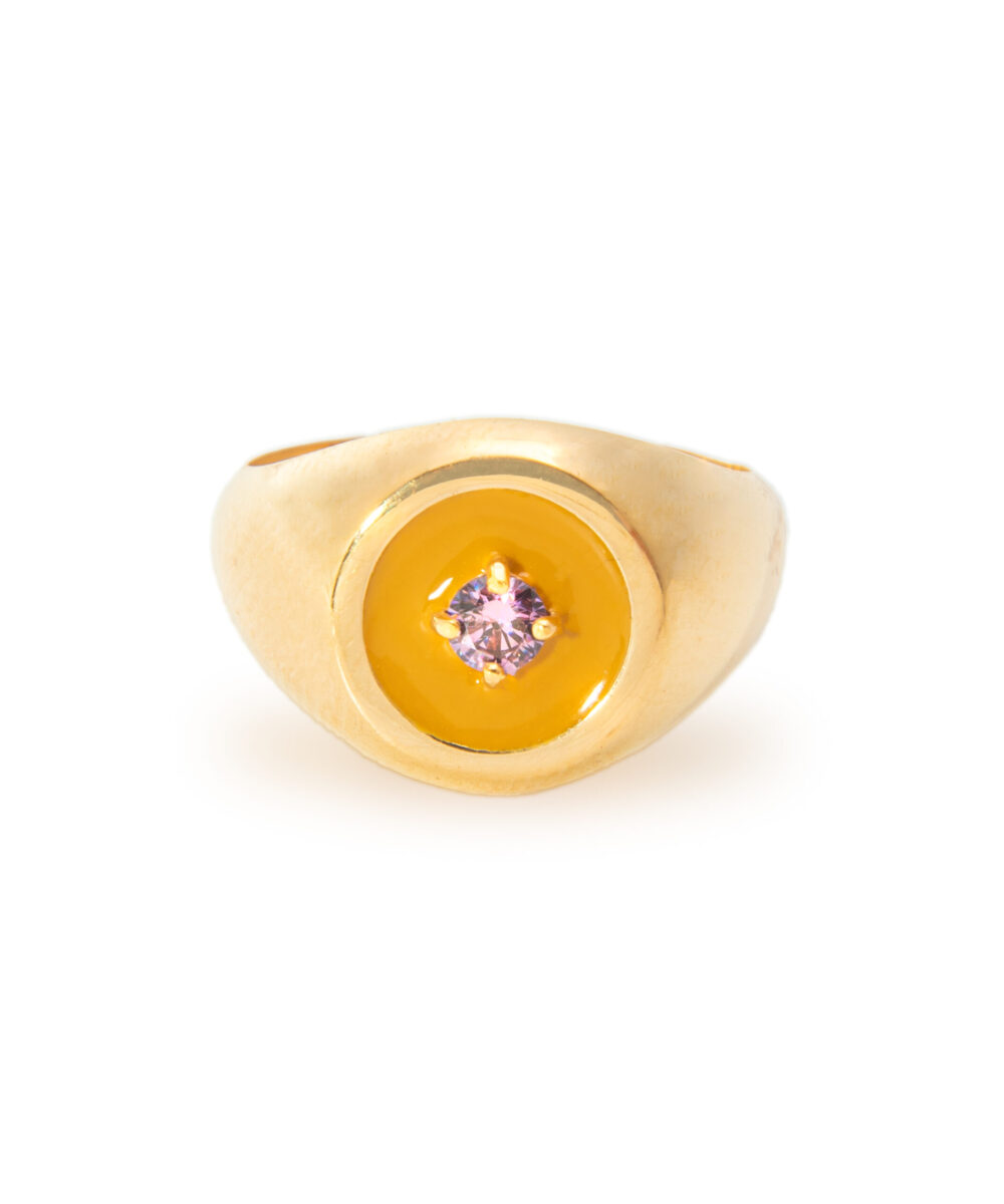 Anello Mini Chevalier Smaltato Giallo
