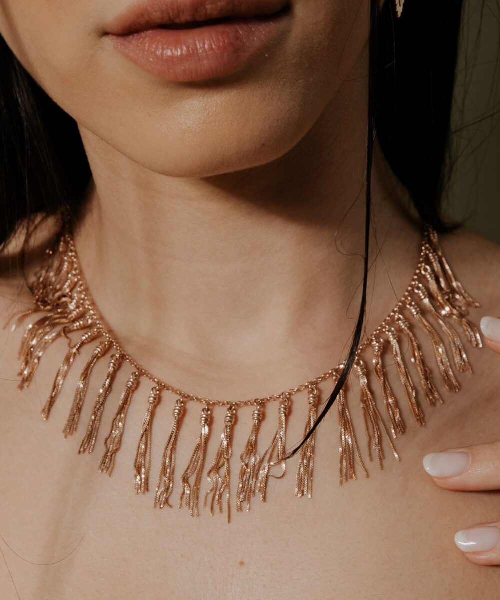 Collana Frange Amazzonica Rodiata - Immagine 2