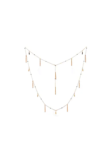 Collana lunga con Piume e Frange Veneziane