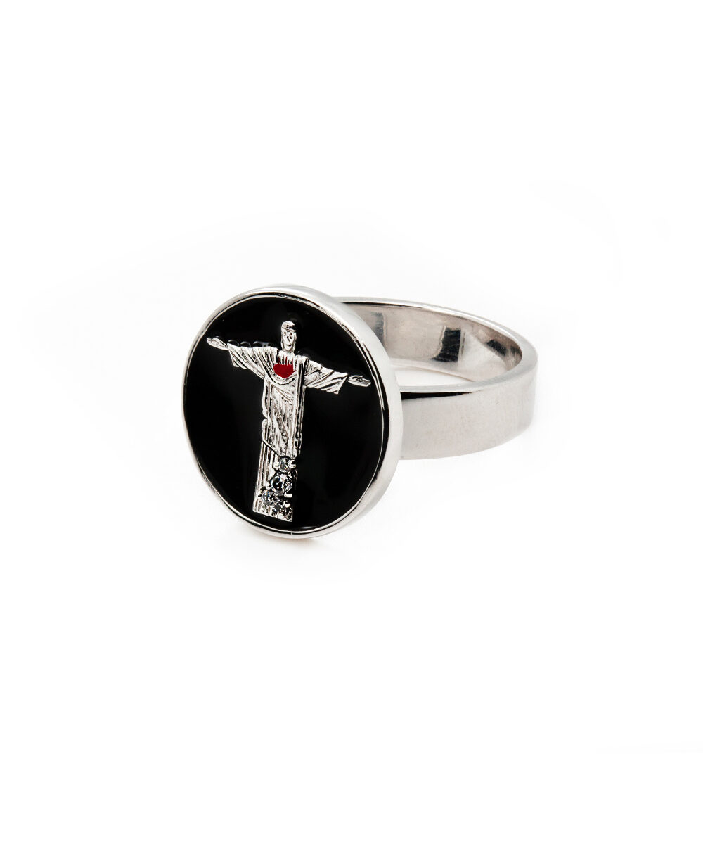 Anello Corcovado in Argento con Smalto Nero - Immagine 2