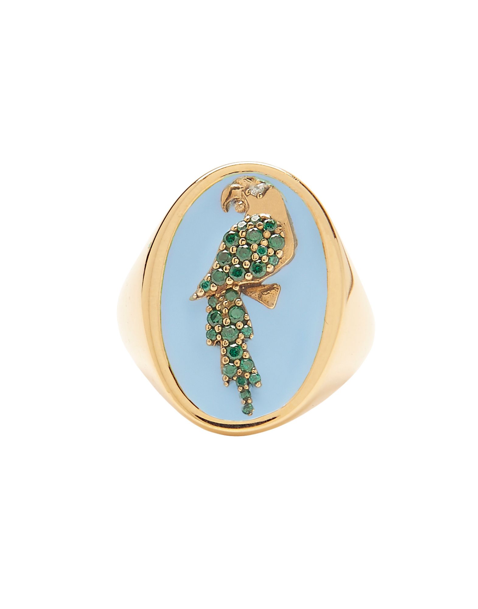 Anello Chevalier Pappagallo Smaltato Azzurro