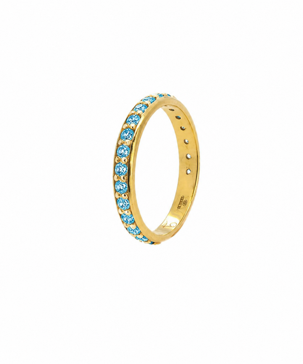 Anello Veretta Topazio Azzurro
